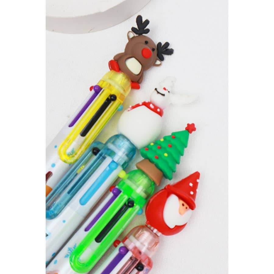MÉLANGER LA COULEUR Stylo à bille multicolore sur le thème de Noël en vente sur Faire3