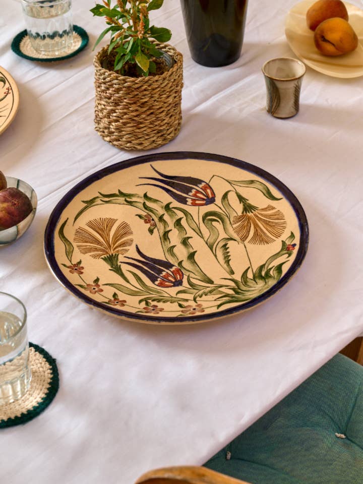 Ceramic Platter in Blue Tulip for wholesale by SŪQ