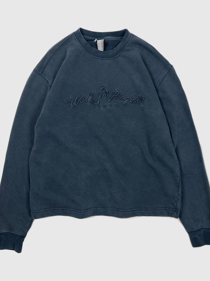 Work in Progress- Washed Blue Sweatshirt for wholesale by 10AM