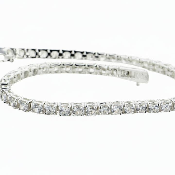 12cttw CZ sterling zilveren witte zirkonia 7" tennisarmband voor wholesale door Silver Insanity