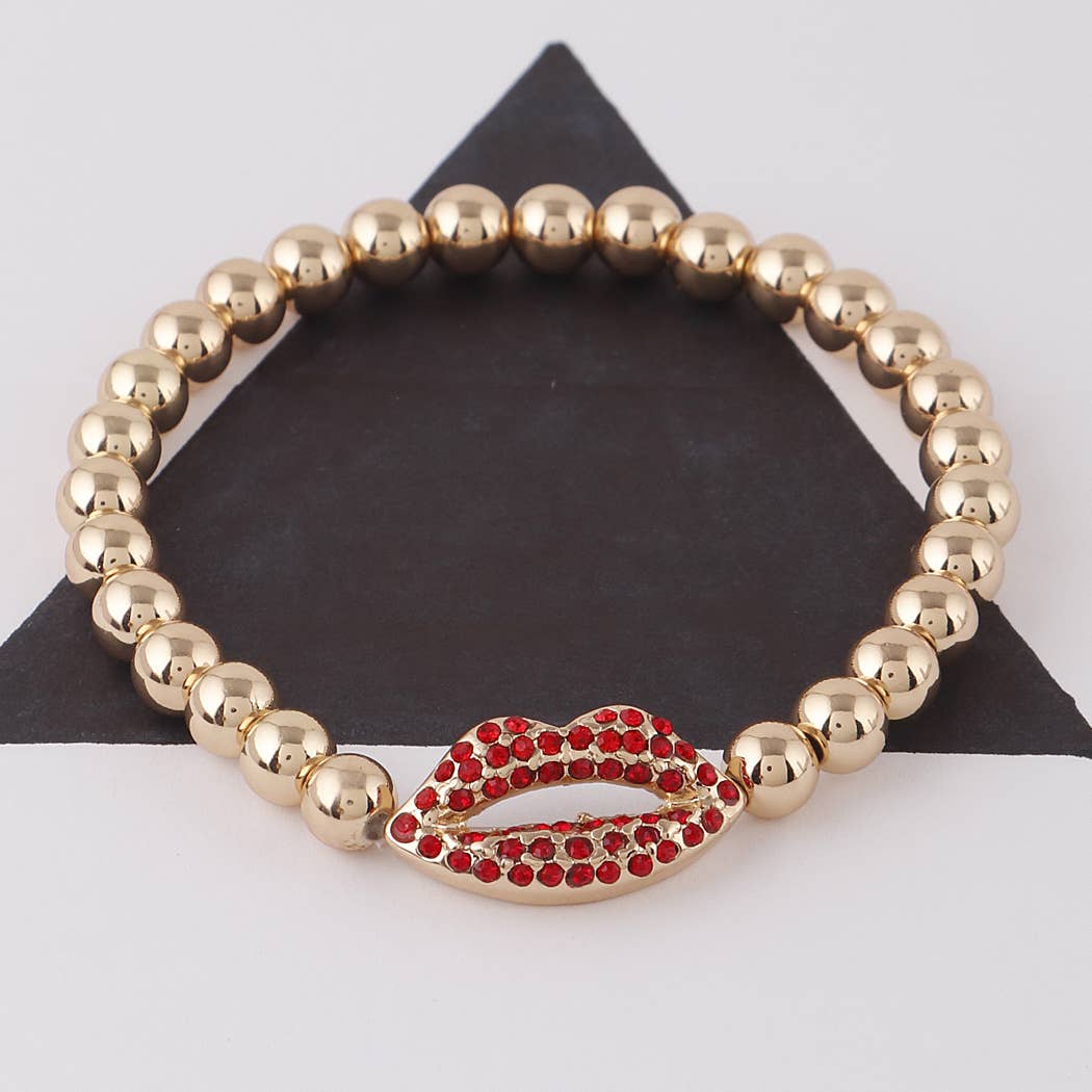 3AM BY H&D ACCESSORIES - Vendita all'ingrosso Bracciale con perline - Bracciale con perle Jeweled Lips2