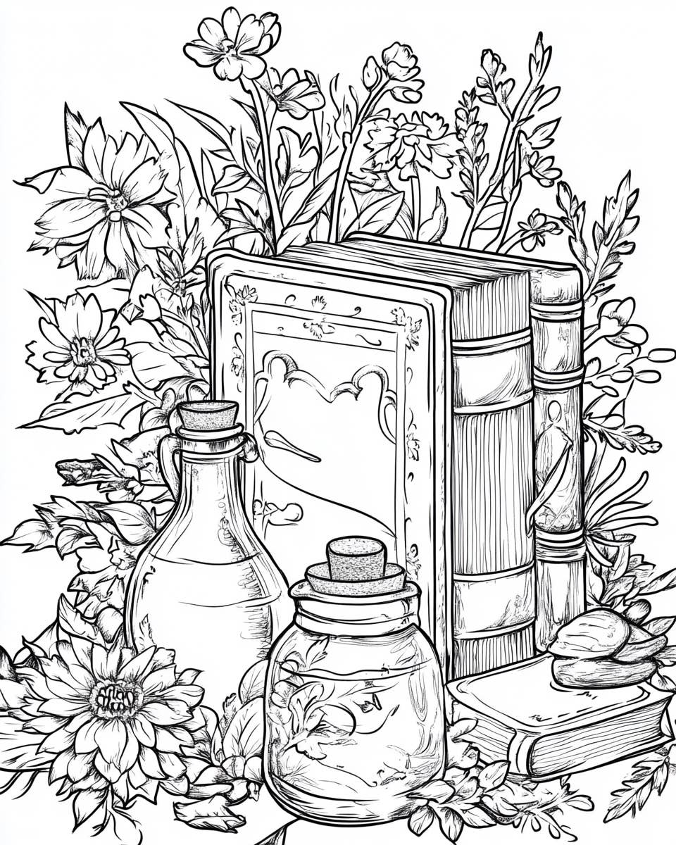 Mystical Monkey Toes - Wholesale Coloring & Activity Book - Adult - Beautiful Witchy Book Coloring Sheets With Stackable Crayon5