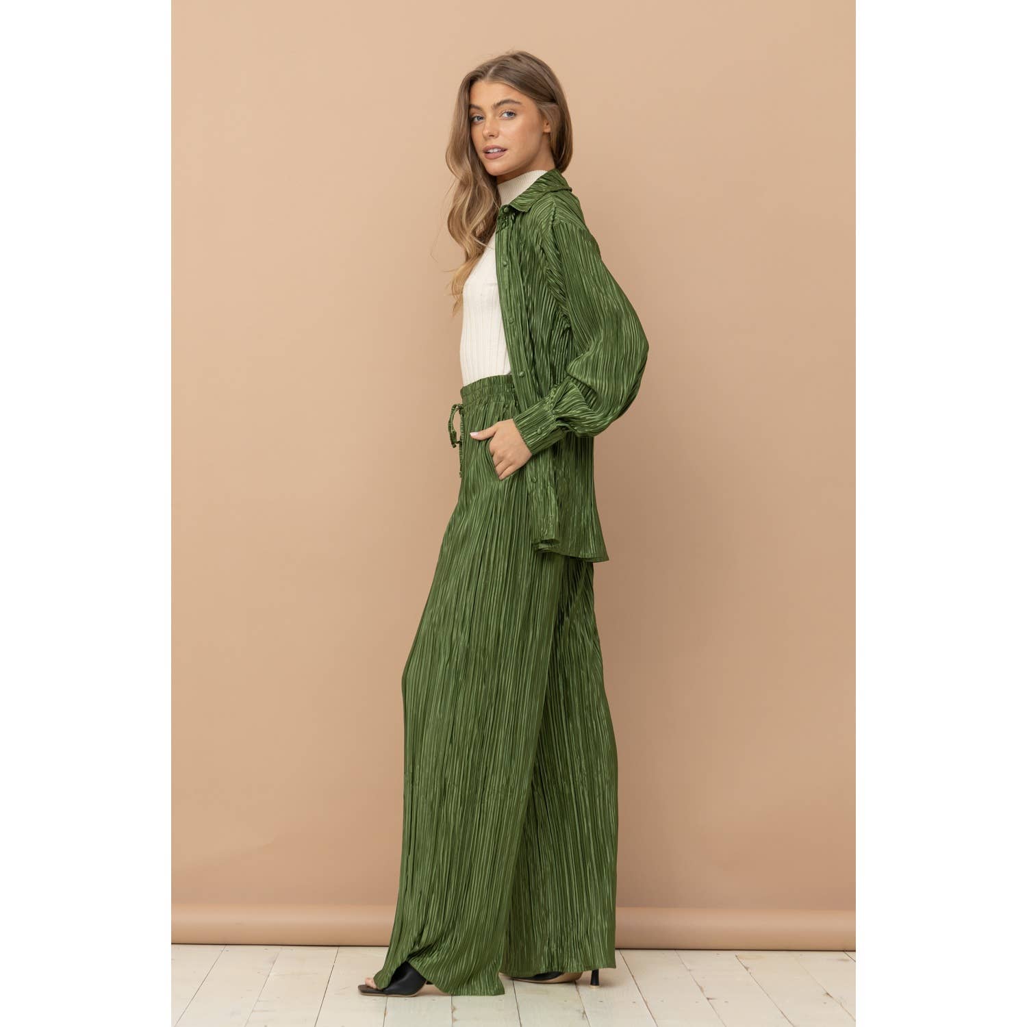 Apolline - Wholesale Top & Pant Set (NOT Loungewear) - Women's - Pleated Blouse Pants Set11