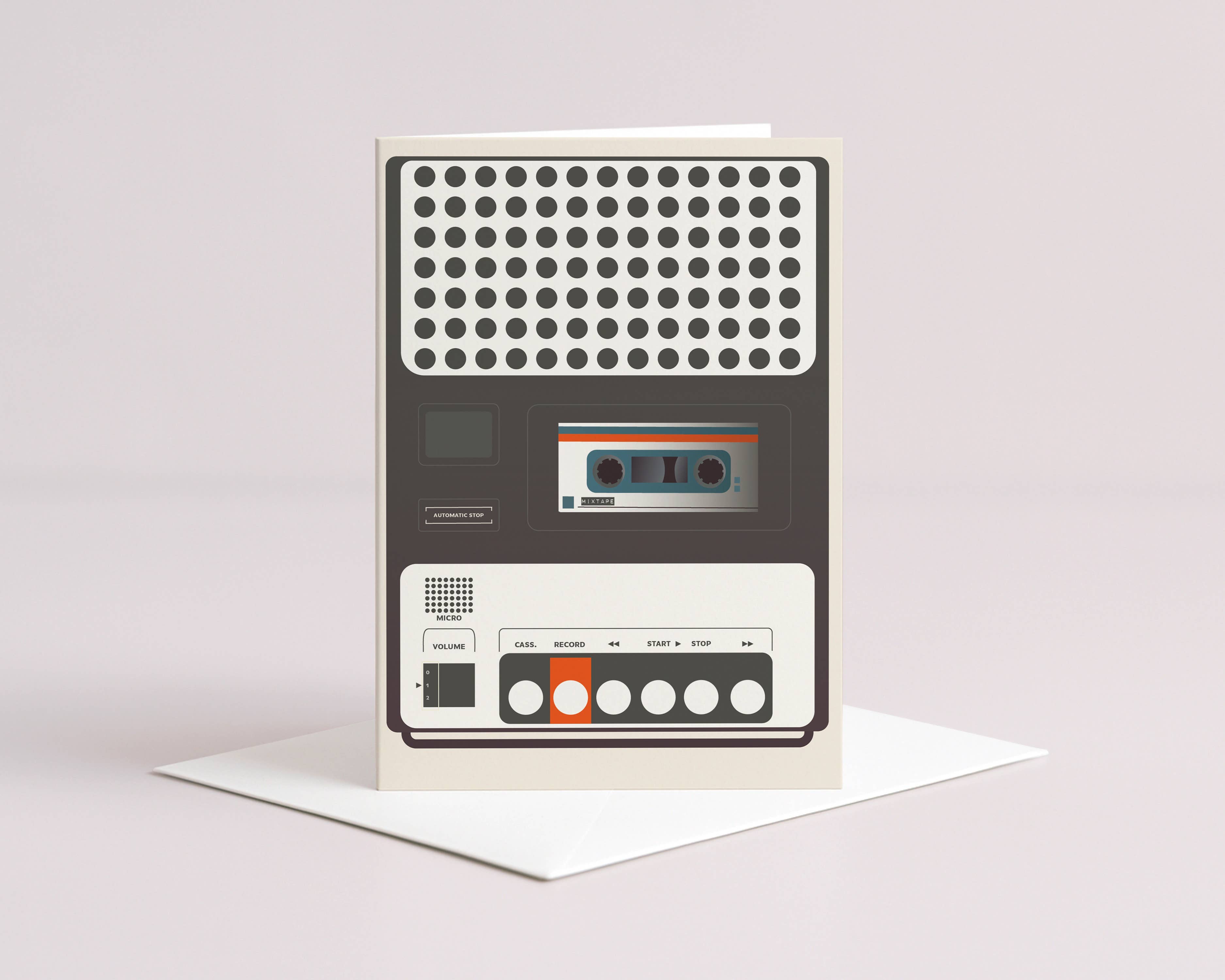 Gail Myerscough – wholesale Everyday greeting card – Cassette Recorder Greeting Card3