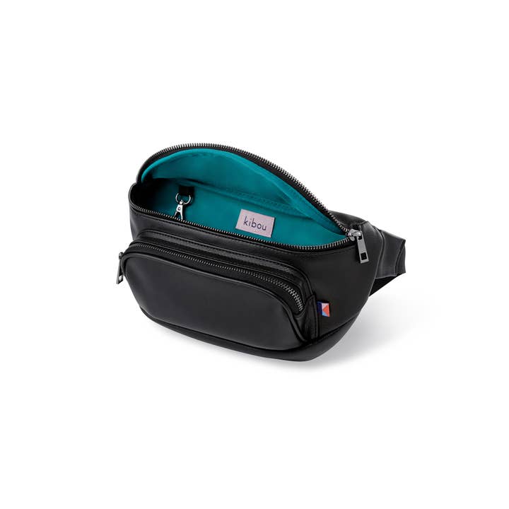 Kibou Diaper Belt Bag-Black Vegan Leather for wholesale by Kibou