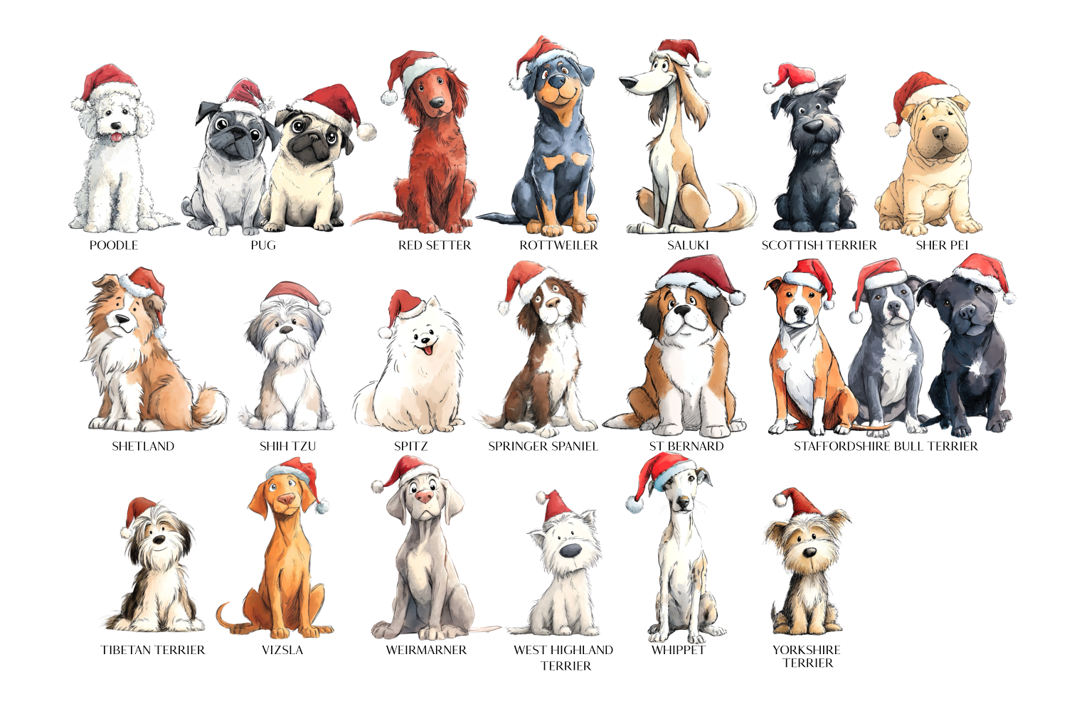 Storms Style – wholesale Holiday Stocking – Christmas Doodle Dogs Stockings and Santa Sacks 16