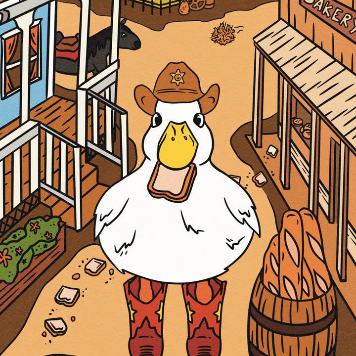 Cheeky Art Studio - Wholesale Art Print - Cowboy Duckie Art Print1