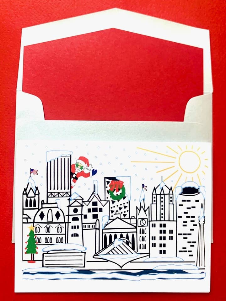 Glædelig Mil-Town, sæt med 10 kort for engroshandel hos Mighty Violet Design