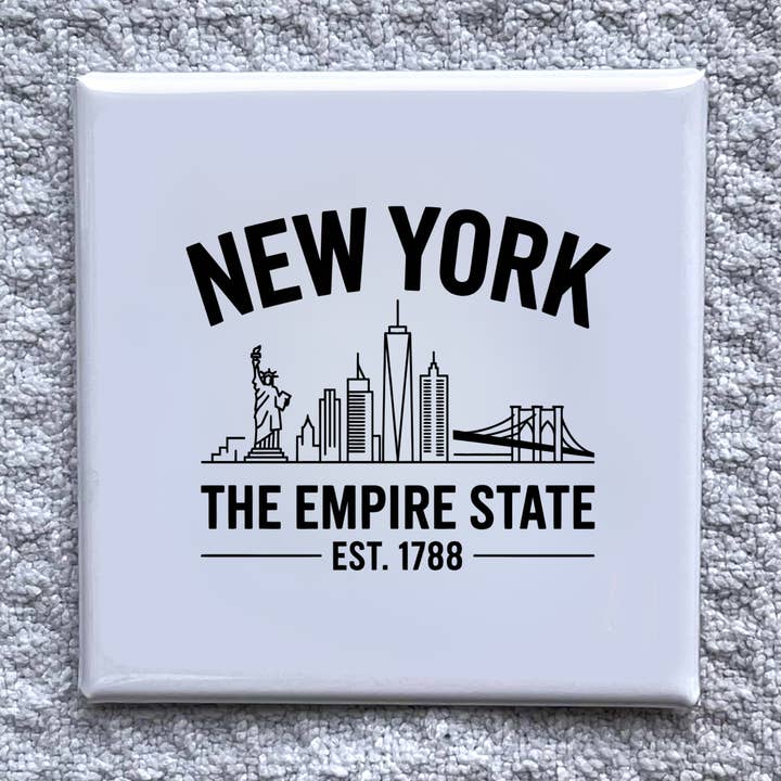 New York 2x2" Stat Magnet-Håndlavet Køleskabssouvenir for engroshandel hos Made With Aloha Magnets,llc