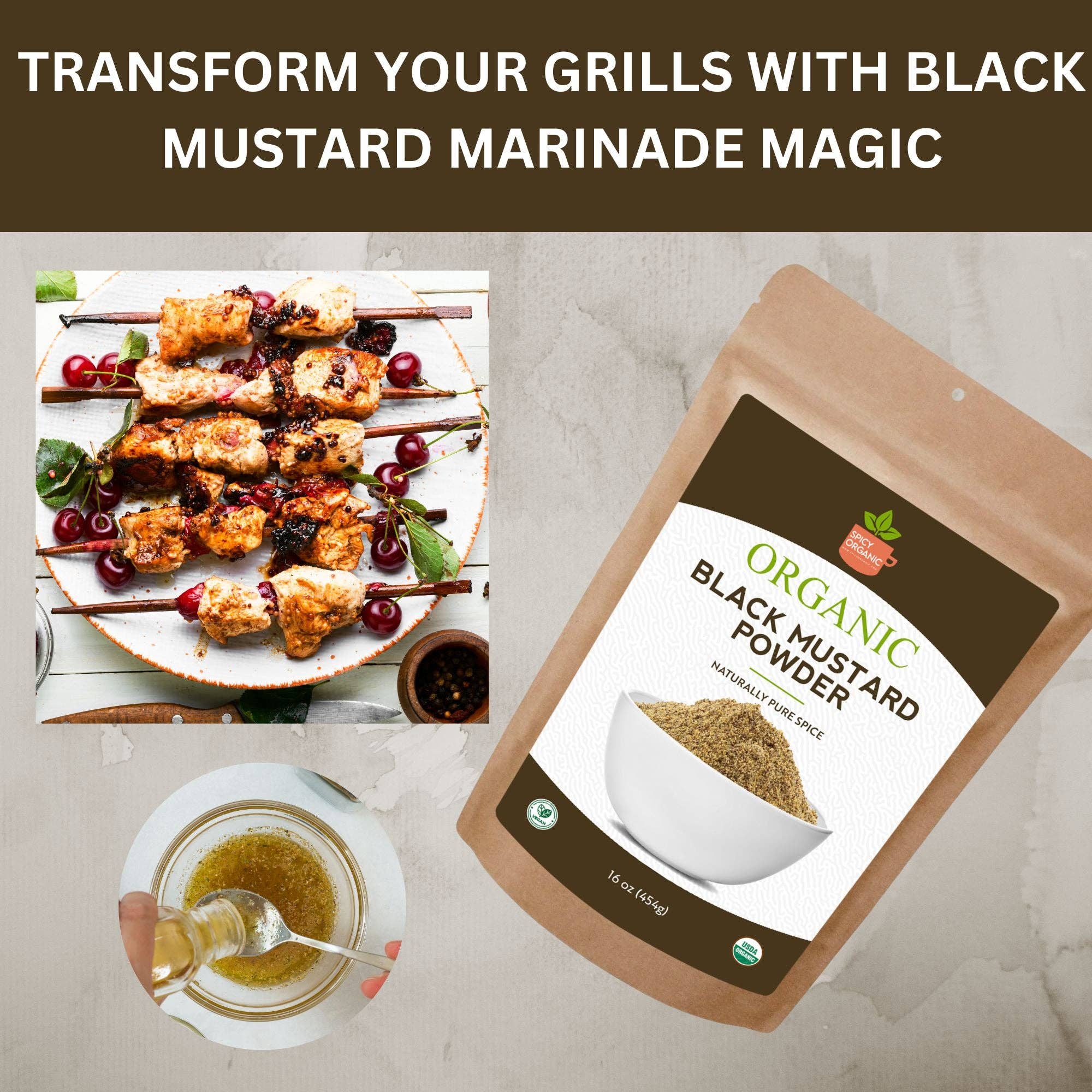 SPICY ORGANIC - Wholesale Dried Spice - Organic Black Mustard Seed Powder – Certified USDA Organic - Rich, Flavorful Indian Spice for Cooking and Seasoning4