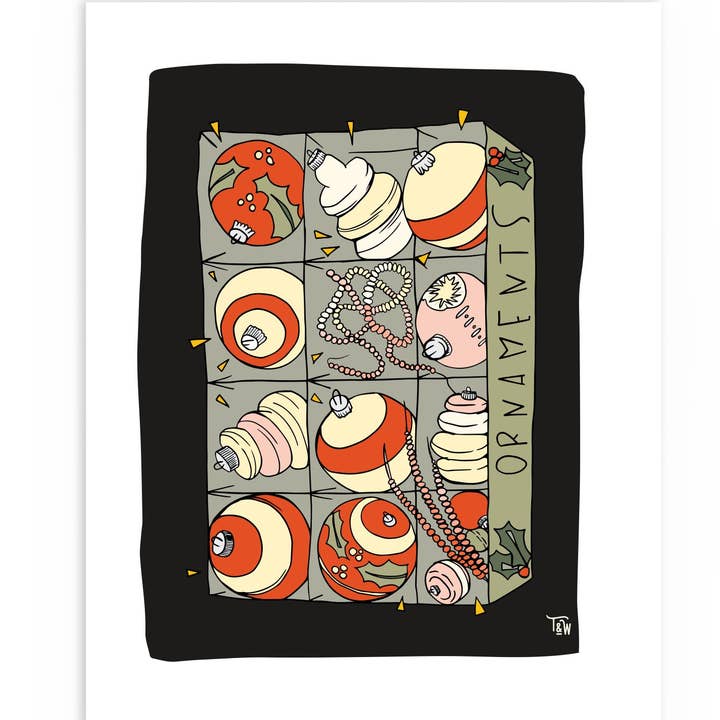 Vintage ornamenten | Holiday Art Print voor wholesale door Tuxberry & Whit