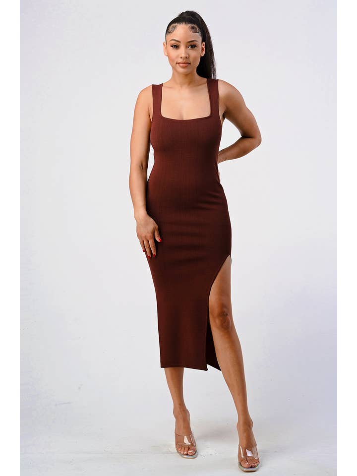 Evenuel - Wholesale Jurk - Dames - Bodycon bandage jurk in bruin