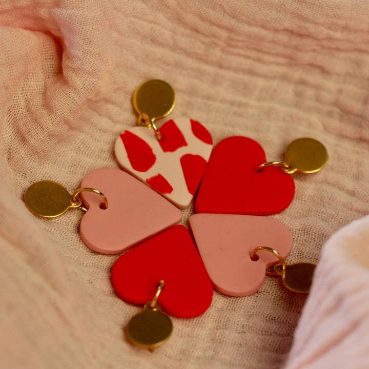 Ohrschmuck - Der Roméo & Juliette pink für den Großhandel von Club Paillettes