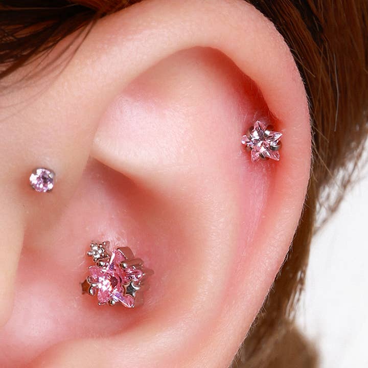 Silver Titanium Zodiac Stars Stud for wholesale on Faire4