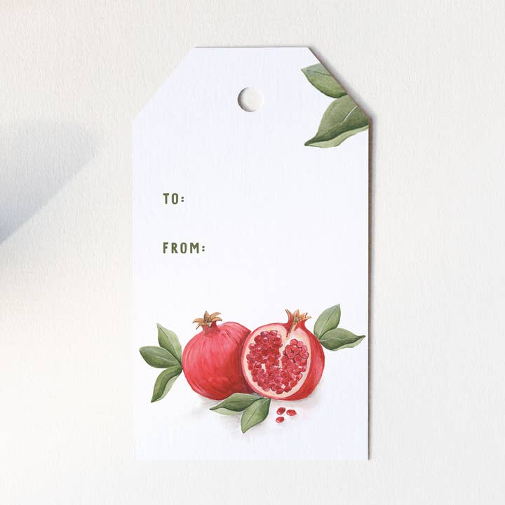 Pomegrante Gift Tag Set for wholesale by Isabella MG