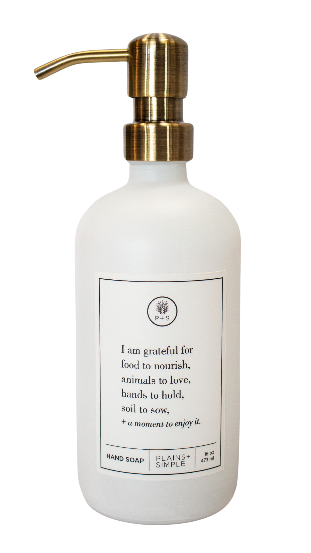 Plains + Simple - Wholesale Soap Dispenser - I Am Grateful White Glass Reusable Soap/Lotion Dispenser14