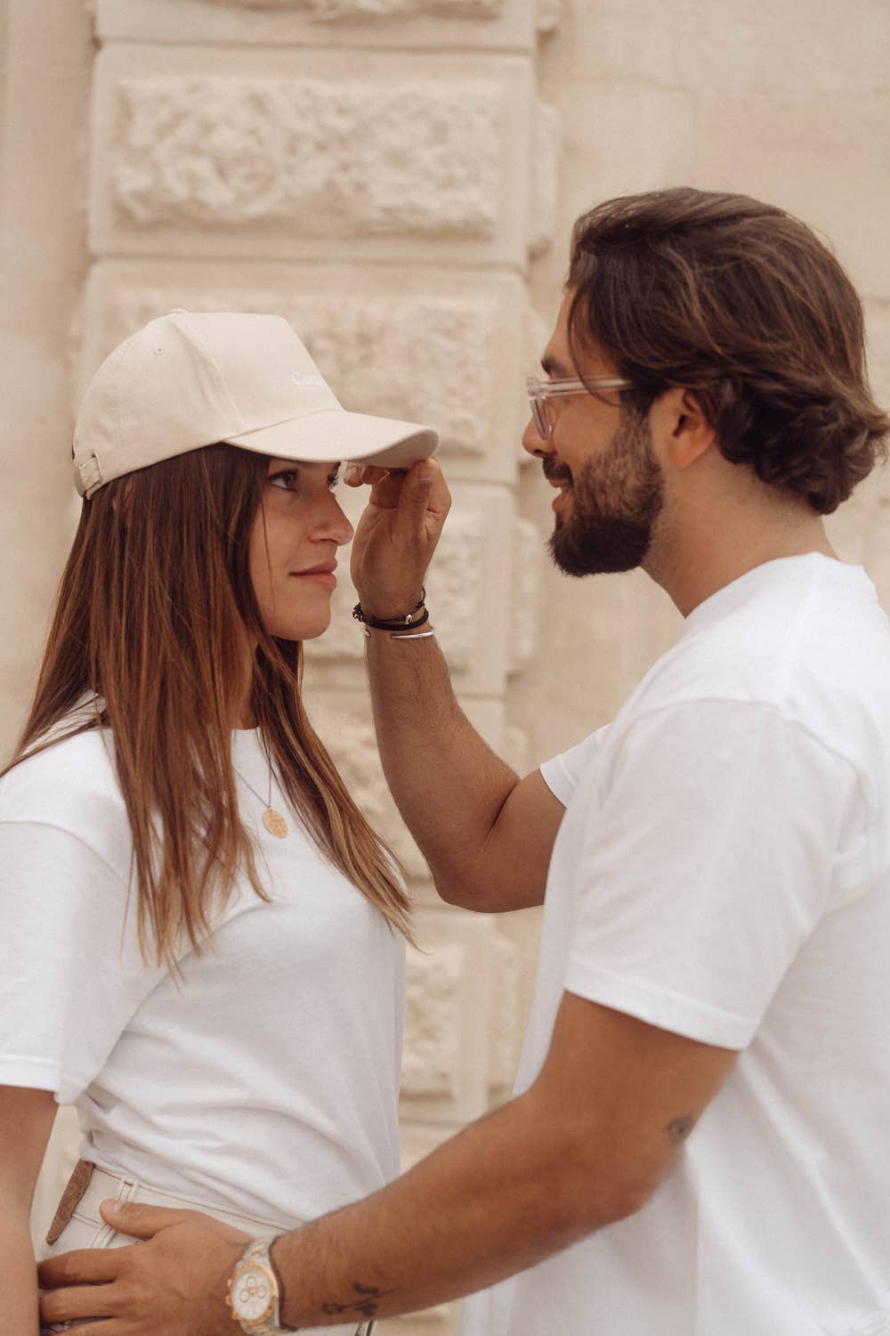 Un baiser français s'il vous plaît – Großhandel Basecap – Unisex – Beige Baumwollkappe für Herren7