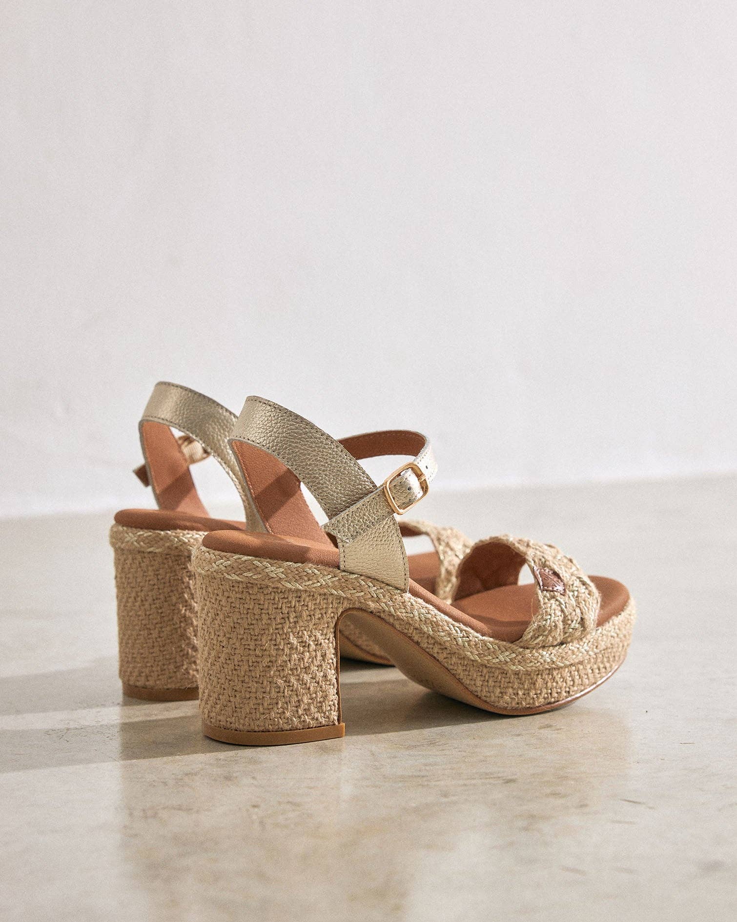 POPA - Wholesale Platform Heels - Women's - Nerina Amura Gold Jute Sandal3