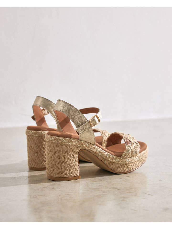 POPA - Wholesale Platform Heels - Women's - Nerina Amura Gold Jute Sandal3