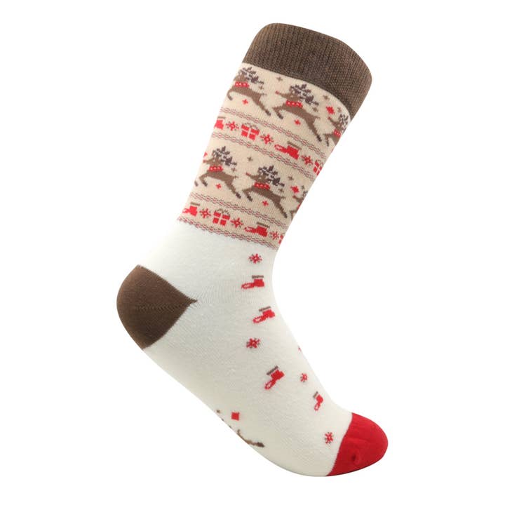 Louluu Colourful Cream Christmas Socks for wholesale by Fashiontight