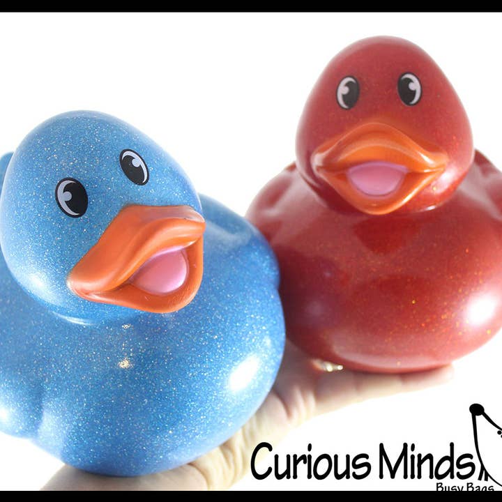 1 Jumbo Glitter Rubber Ducks - Rubber Duckies - Cute Novelty for wholesale by Curious Minds Toys