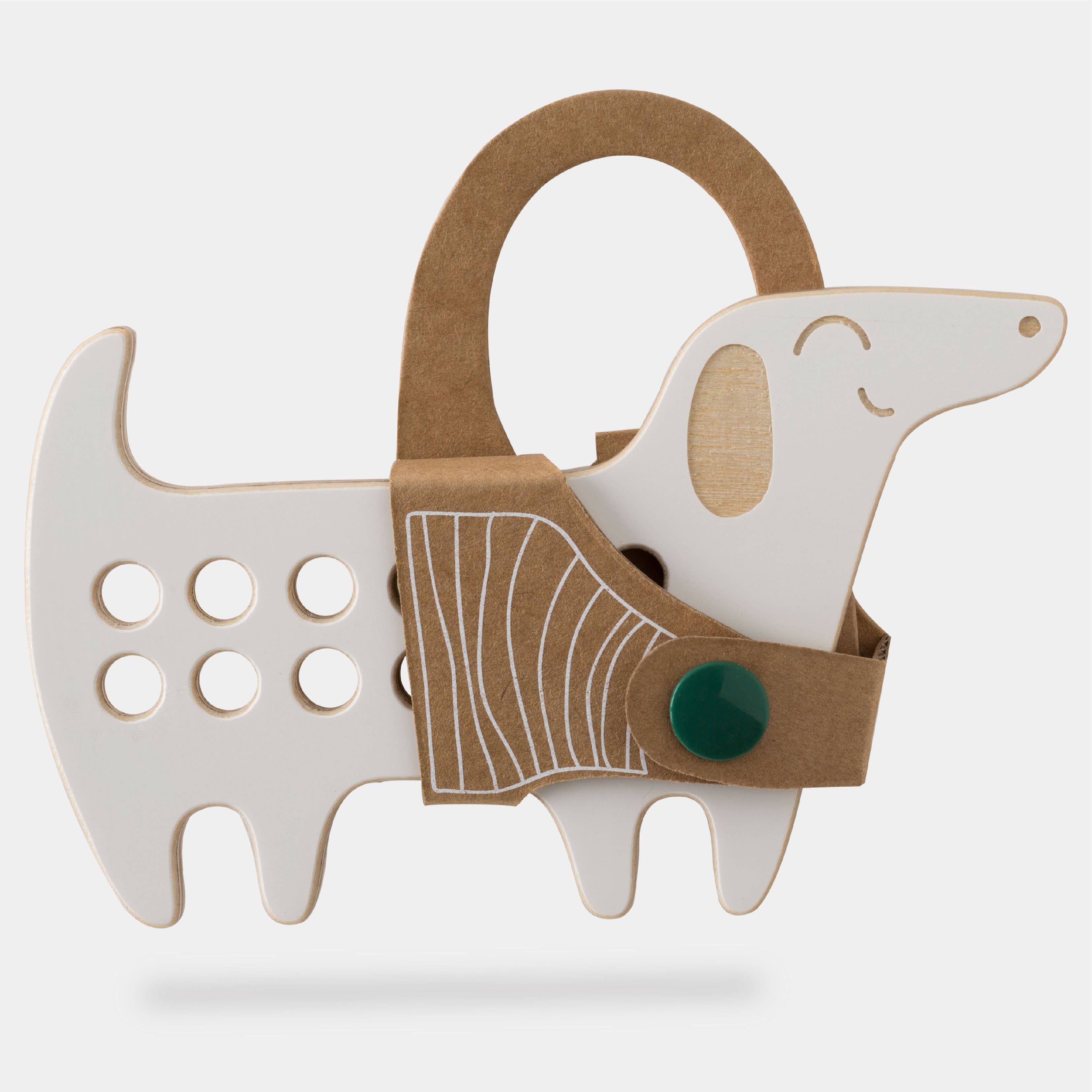 milin - Wholesale Wood Toy - Kids - The Dachshund, small wooden lacing toy, Montessori toy6