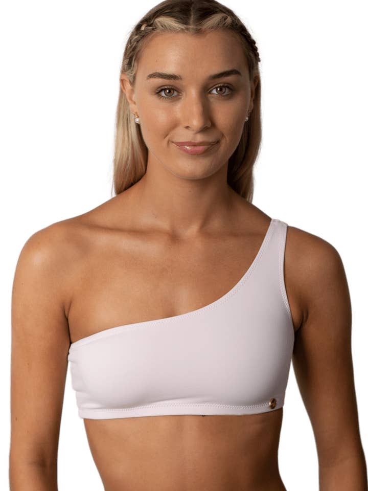 Bebisrosa Bikinitopp Candace Off-shoulder för wholesale av CorpoBonito swimwear by Andreia