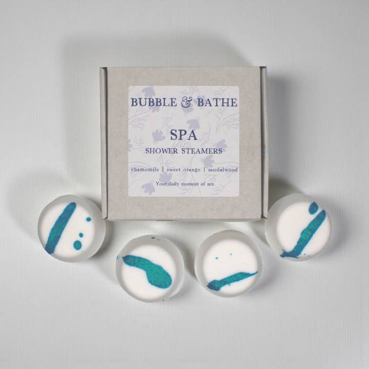 Spa - Shower Steamers (Box of 4) for wholesale by Bubble And Bathe Ltd