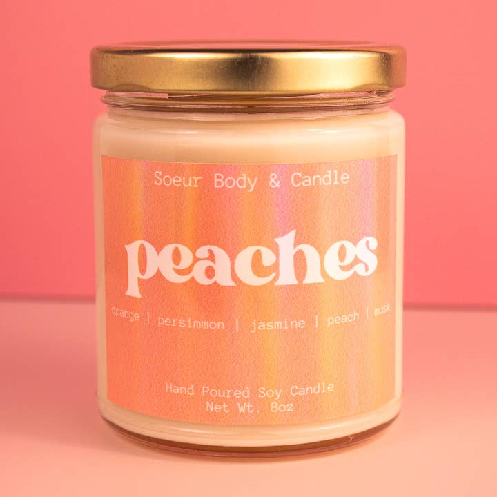 Soeur Body and Candle - Wholesale Jar/Filled Candle - Peaches Soy Candle0