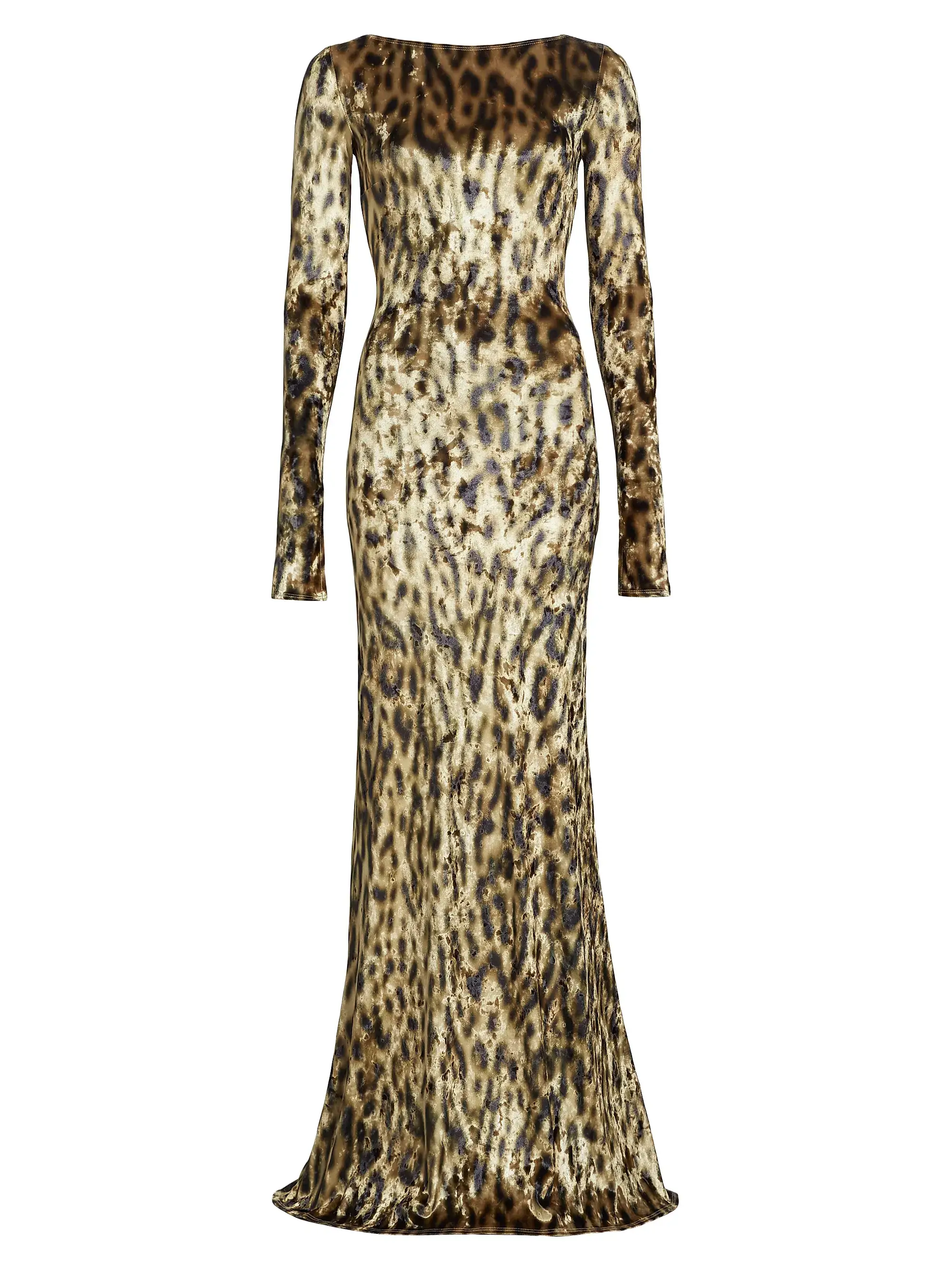 Color as pictures DR807Y Leopard Print Velvet Gown with One-Shoulder Grace for wholesale on Faire13