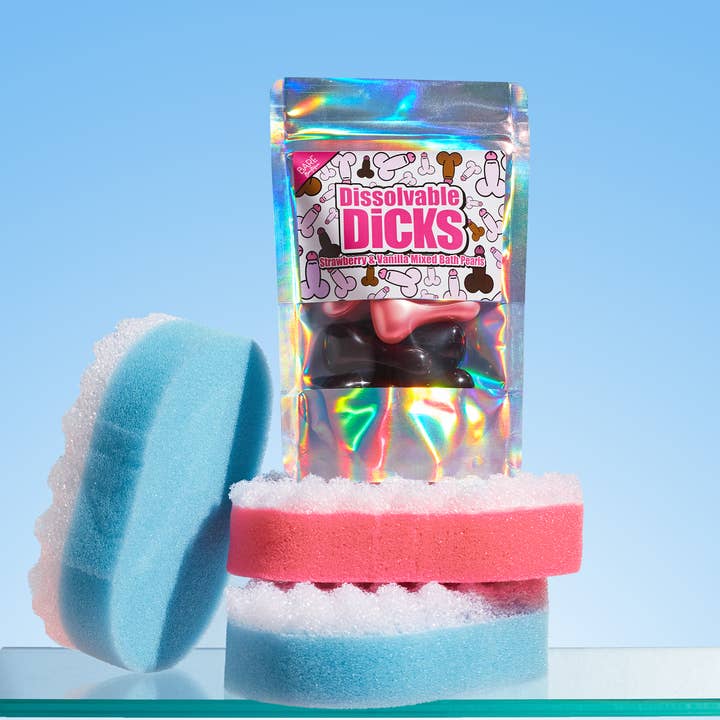 Dissolvable Dicks. 8 XXL Bath Pearls. Strawberry and Vanilla for wholesale by Bare Boutique