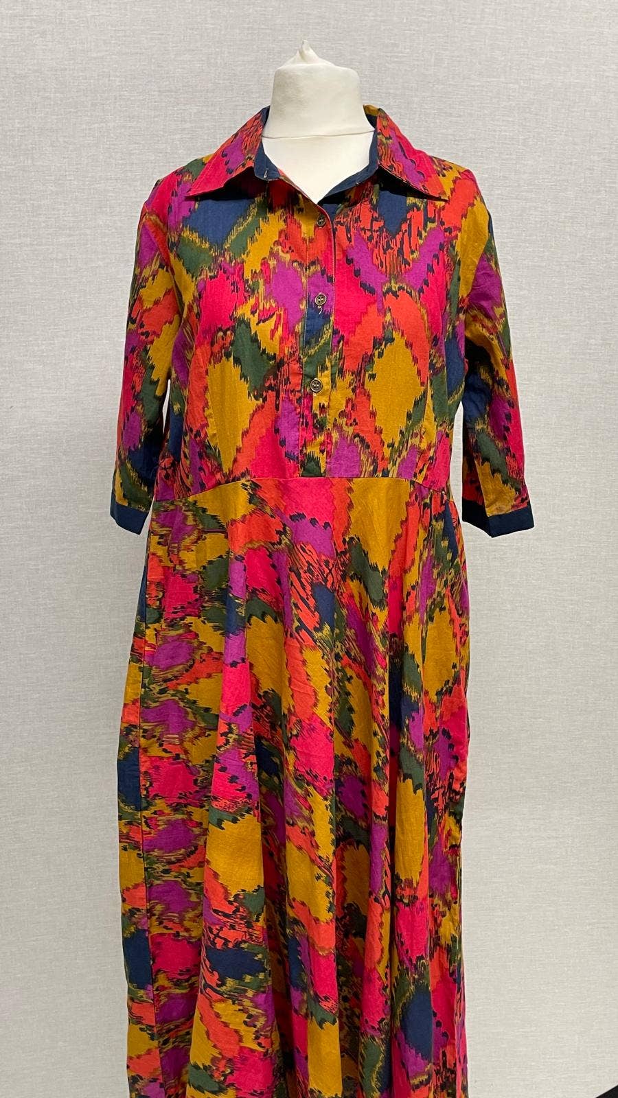 Funky Yak Ltd – Engroshandel Kjole - Dame – Håndbloktryk 100% bomuld lang kjole1