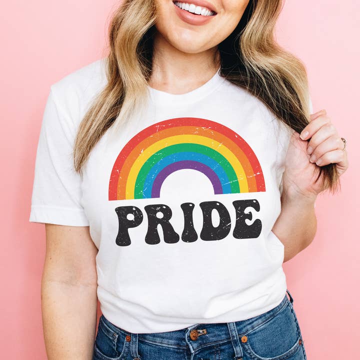 Retro Rainbow Pride Shirt for wholesale by Lucky Luna Apparel