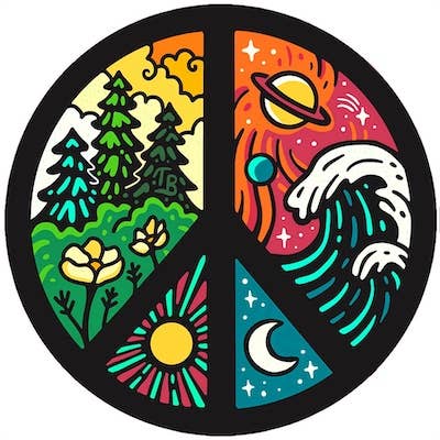 Sticker Art – Großhandel Aufkleber – Aufkleber „Peace Fingers Wave Beach“