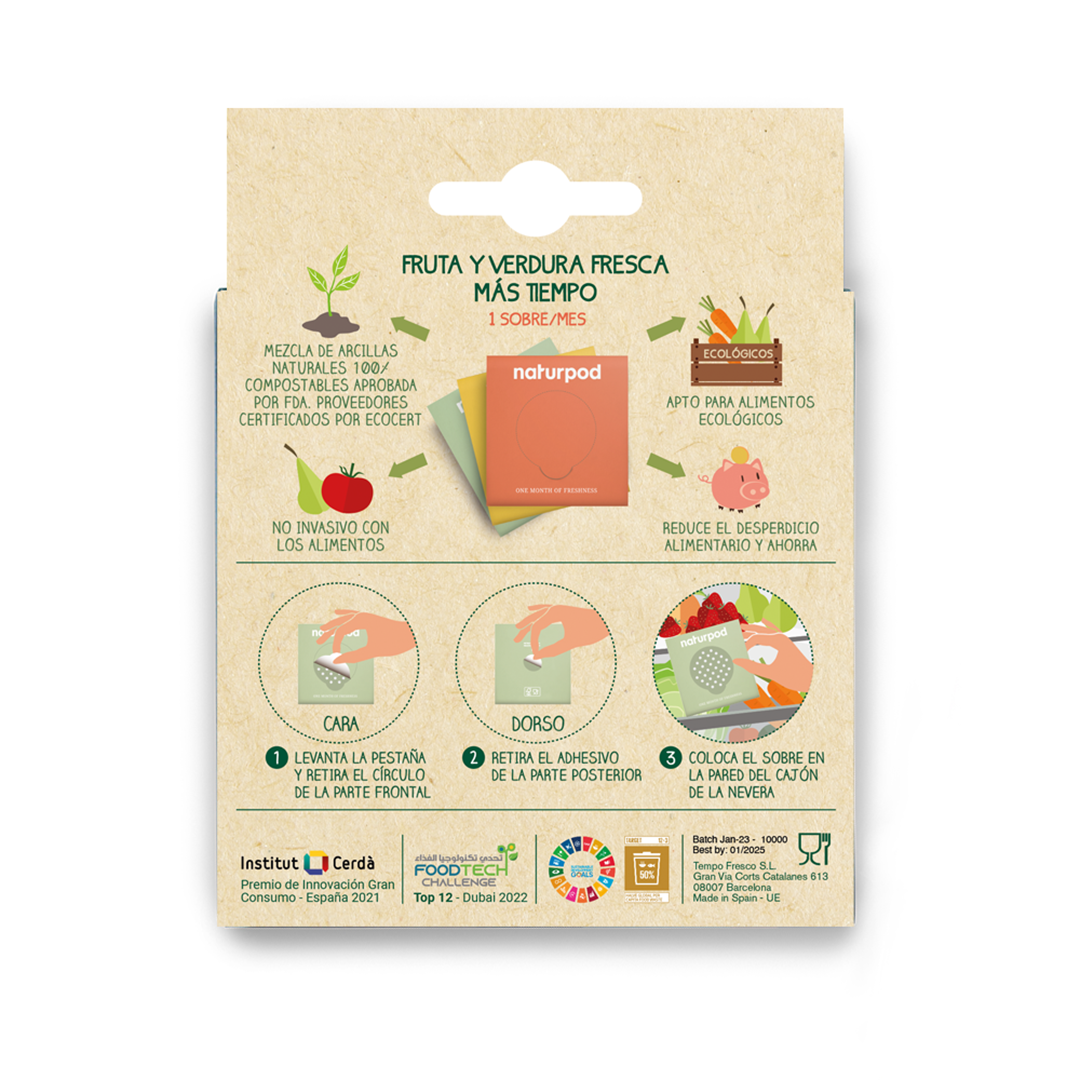 NATURPOD - Wholesale Kitchen Tool/Gadget - ZEROWASTE pack of 3 sachets for fruit and vegetables (3 months)2