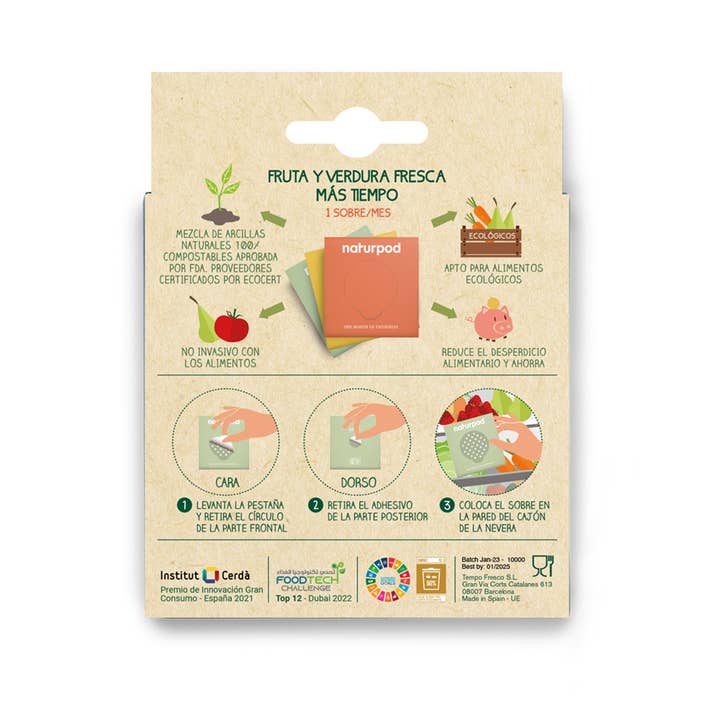 NATURPOD - Wholesale Kitchen Tool/Gadget - ZEROWASTE pack of 3 sachets for fruit and vegetables (3 months)2