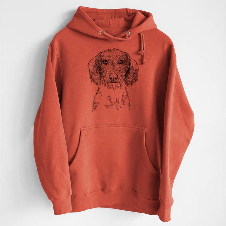 Almond the Wirehaired Dachshund- Heavyweight Fleece Hoodie for wholesale by Inkopious