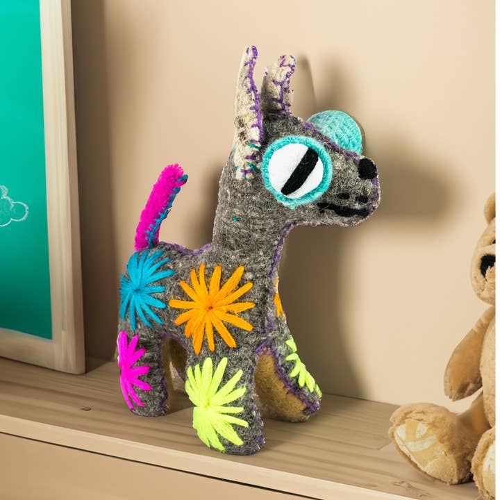 Coco the Chihuahua: Repurposed Wool Boho Decor - Mexico for wholesale by Lumily