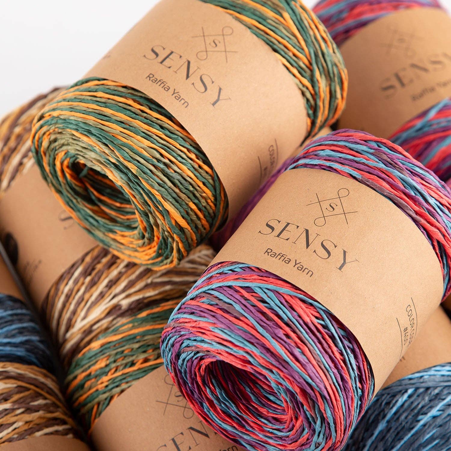 Sensy - Vendita all'ingrosso Lana - Sensy Premium filo di rafia multicolore 185 yard in carta 100%14