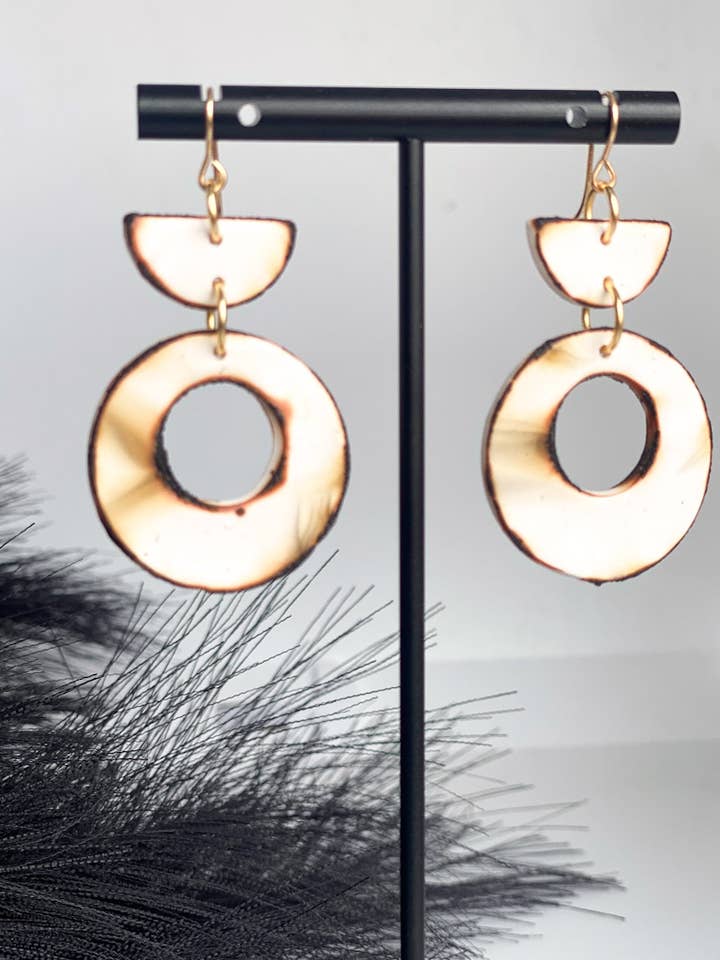 Burnt Rustic Clay Earrings for wholesale by Maude West Company