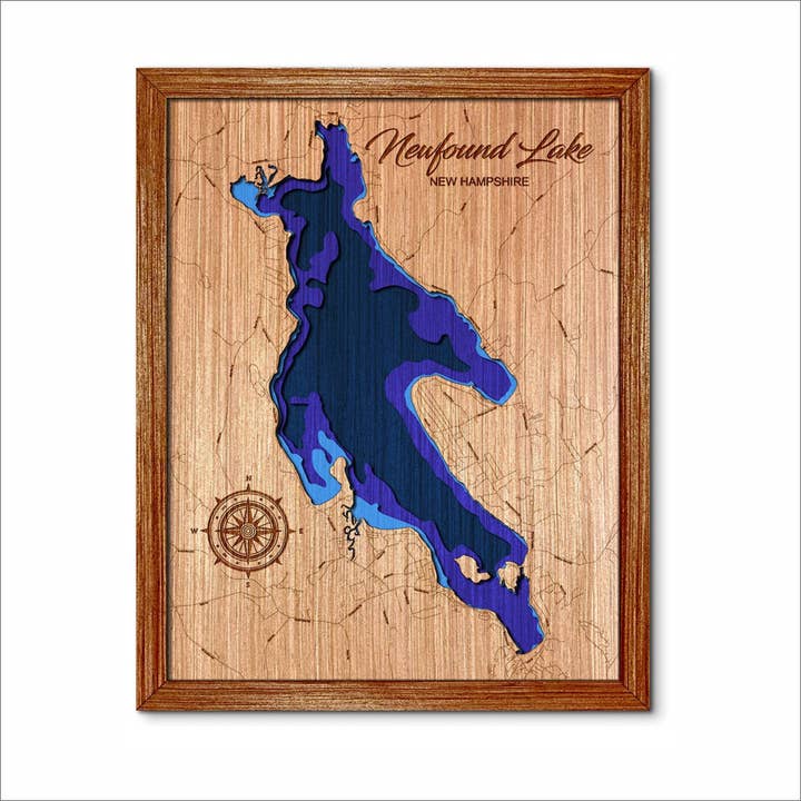 Mappa della Profondità del Lago Newfound NH - Decorazione per Casa e Pareti per la vendita all'ingrosso da parte di Premier Gifts and More