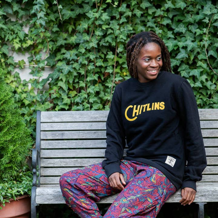Cotton Club - Felpa Chitlins in Nero e Oro per la vendita all'ingrosso da parte di Food with Roots