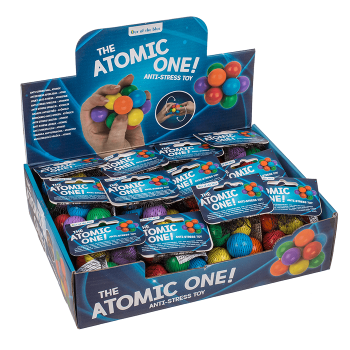 Out of the blue KG – Großhandel Antistressball & -knete – Anti-Stress-Spielzeug „Atomic“, ca. 6,5 x 6,5 cm, 2 Farben sortiert2
