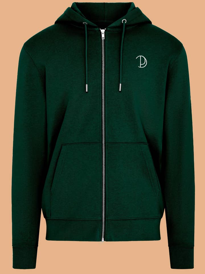 Broderad P Zip-Up Hoodie för wholesale av Pitod