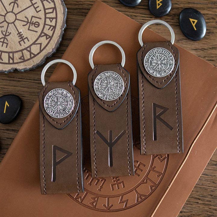 Something Different Wholesale - Wholesale Keychain - Men's - Joy Viking Rune Faux Leather Keyring4