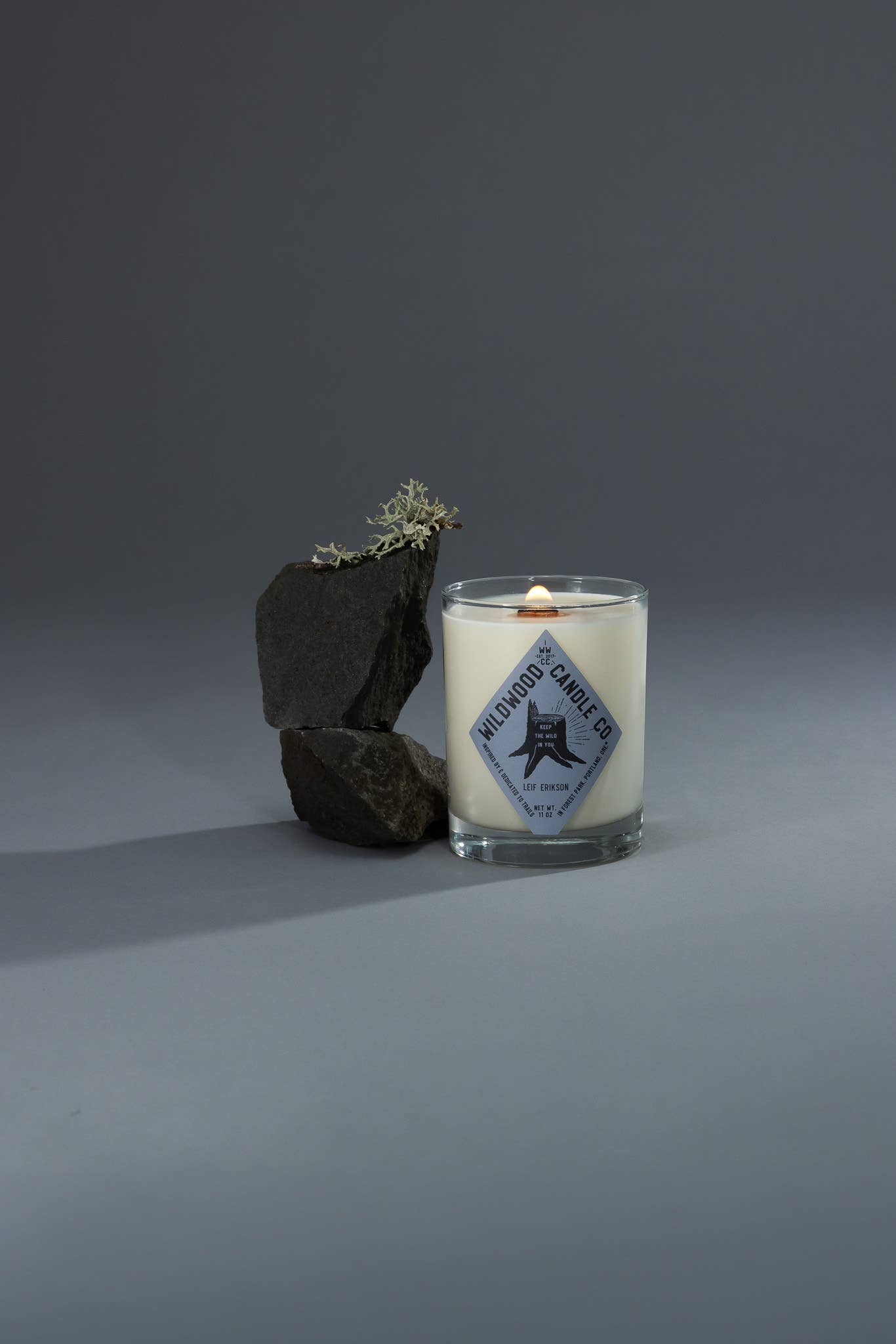 Wildwood Candle Co. - Wholesale Jar/Filled Candle - 11 oz Leif Erikson Soy Candle - Tobacco Bay Leaf1