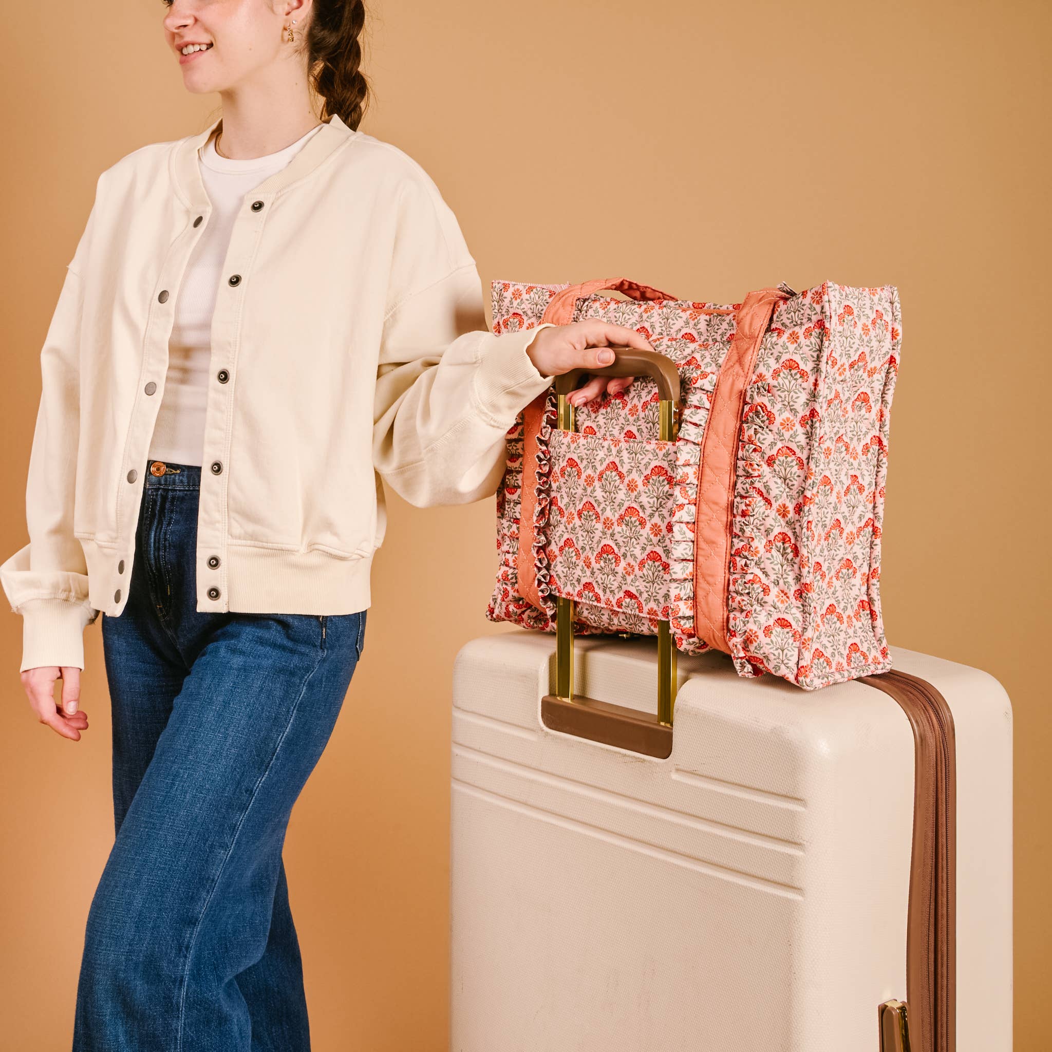 The Darling Effect - Wholesale Tote Bag - Women's - The Everyday Quilted Tote Bag-Everbloom Dusty Rose3