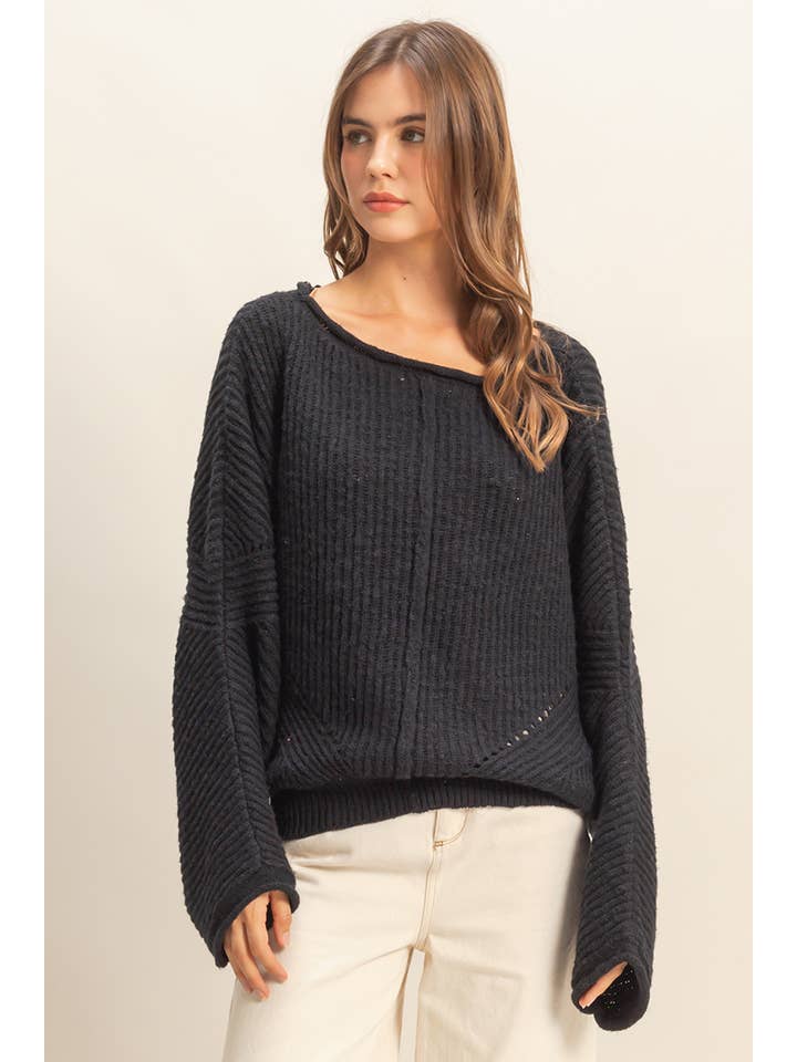 HYFVE - Wholesale Knit Sweater - Women's - Ribbed Drop Sleeve Sweater22