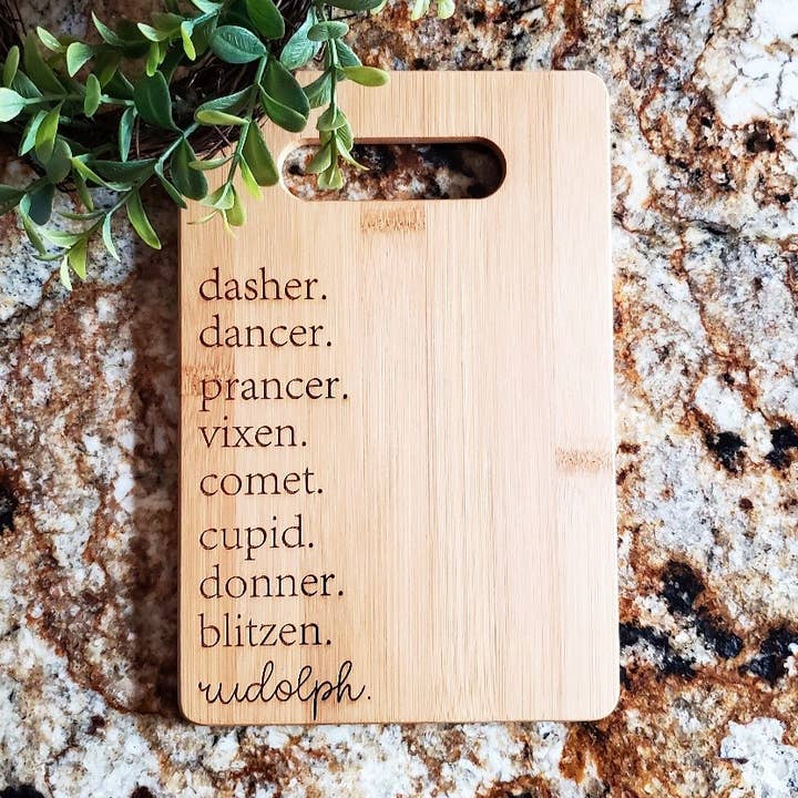 Cutting Board- Reindeer List for wholesale by Ginger Squared