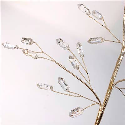 David Christopher's Collection - Wholesale Christmas Decoration - ELEGANT ACRYLIC AMETHYST GEM SPRAY - CHAMPAGNE - 21"